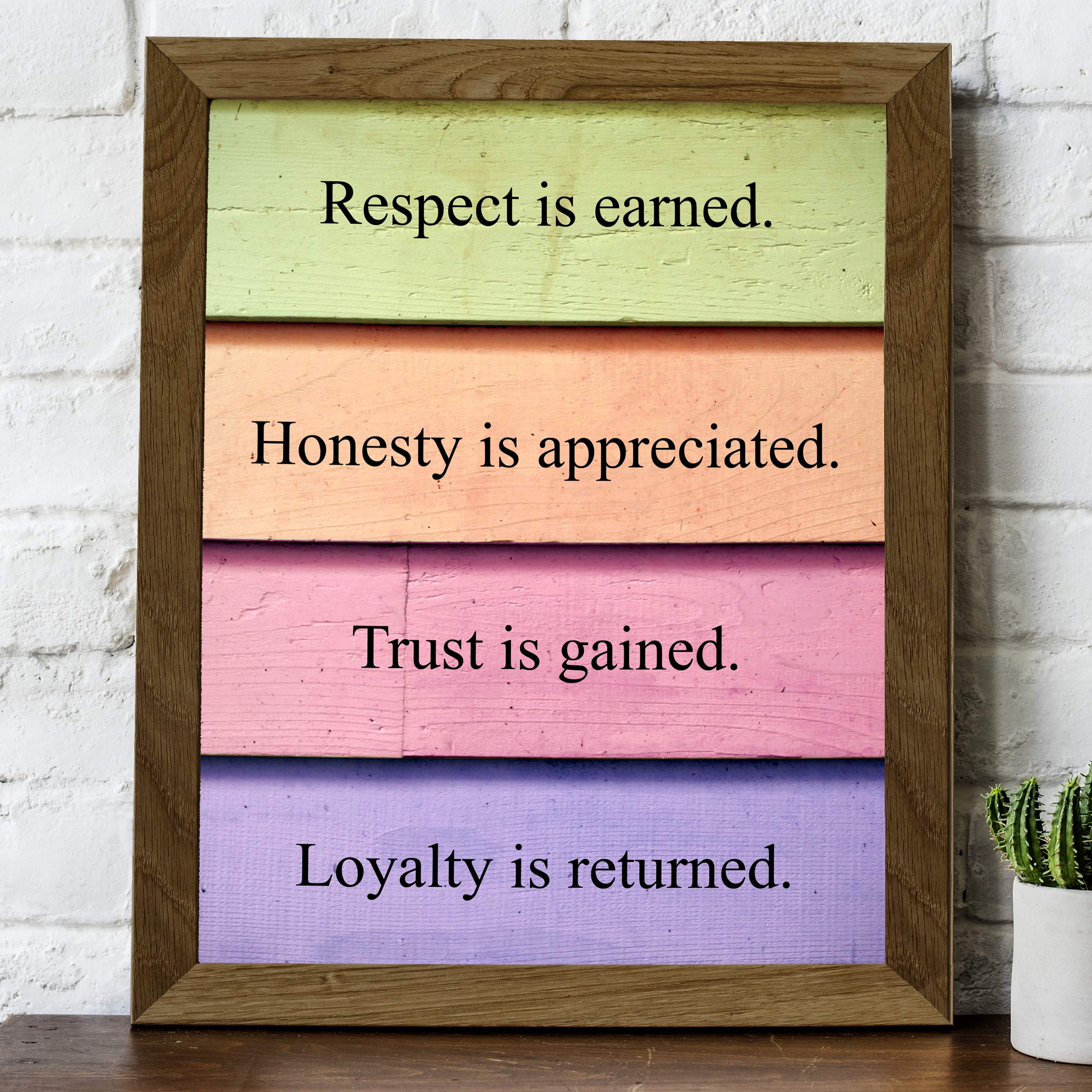 Earn Respect Gain Trust Inspirational Rustic Wall Print Typographic  Motivational | Desertcart Seychelles, image size:2560x2560