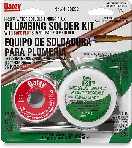Oatey 50692 Safe-Flo - Kit de soldadura de alambre, 1 onza cardada, sólido, gris, transparente