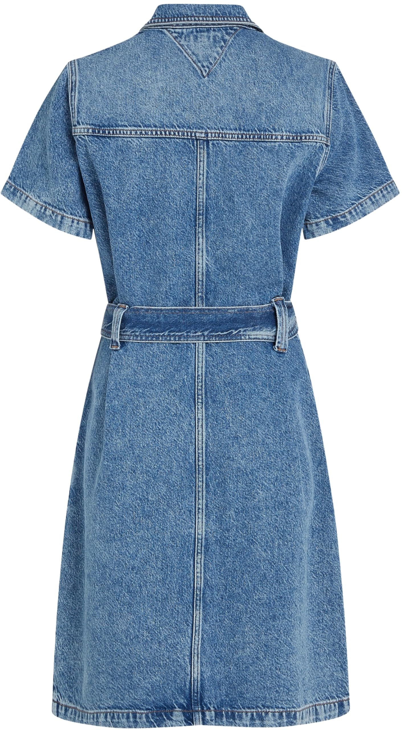 Tommy Hilfiger Damen Jeanskleid Knee Belted Ali Kurzarm