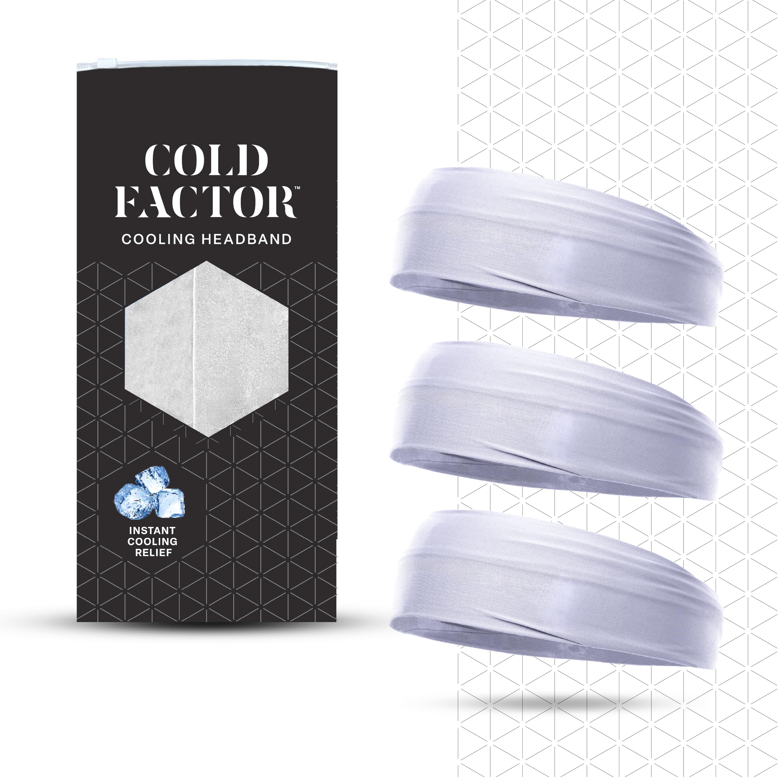 COLD FACTOR Cooling Headband for Women and Men – UPF 50+ Advanced Evaporative Comfort, Instant Cooling Sweatband for Outdoor Sports, Fitness, Yoga,