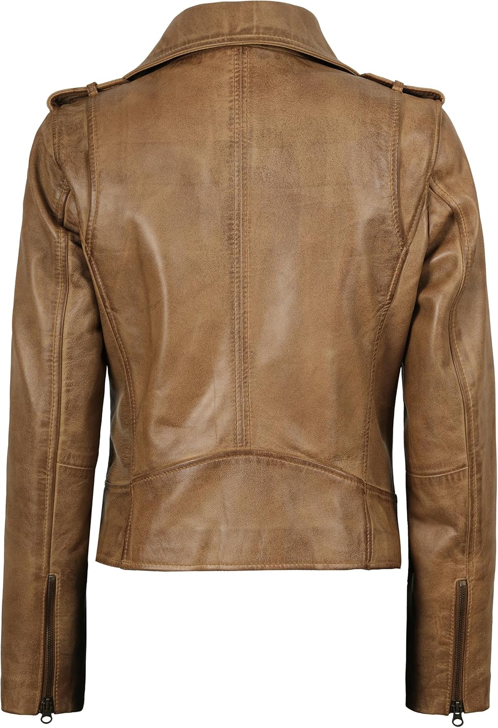 Blingsoul Real Lambskin Leather Jacket Women - Asymmetrical Style Womens Leather Jackets - Image 4