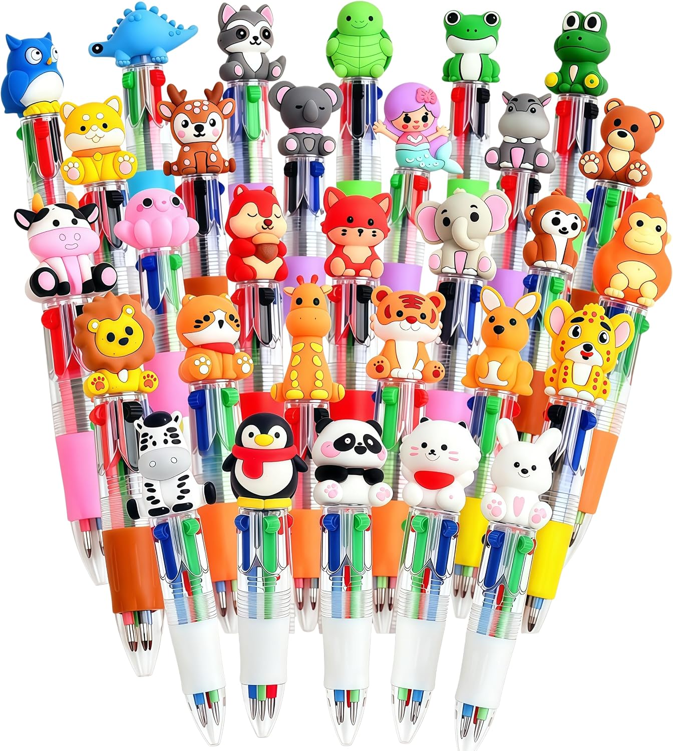 Oneshow 50 Pack-Sports Party Favors Mini Pens, Cool 4-in-1 Soccer Basketball Baseball Bulk Ballpoint Pen Set, Sports Goodie Bag Stuffers, Classroom Rewards Birthday Gifts (Sports-50PCS)