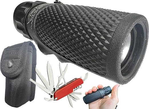 Vista 10x25 Pocket Telescope (Monocular) + 11-Function Pocket Knife, Premium Holster & Accessories. Fully Multi-Coated Optical Glass for Superior Light Transmission & Maximum Clarity.