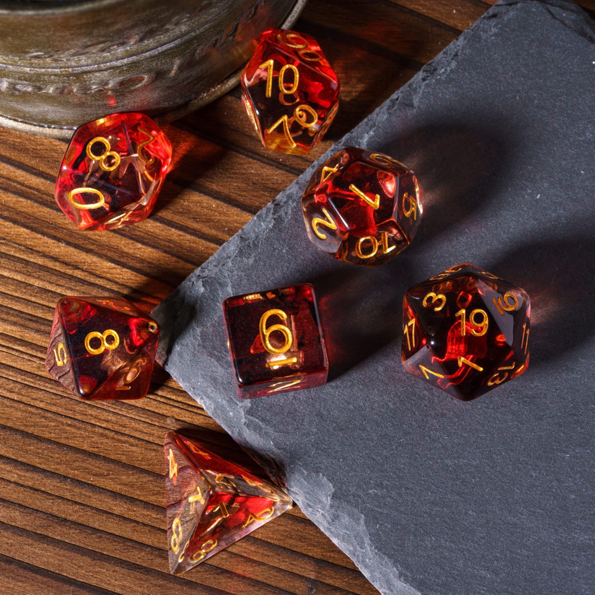 Cusdie 7-Piece Polyhedral DND Dice, D&D Dice Set for Dungeons and Dragons Role Playing Games RPGs(Barbarian's Axe) - Image 4