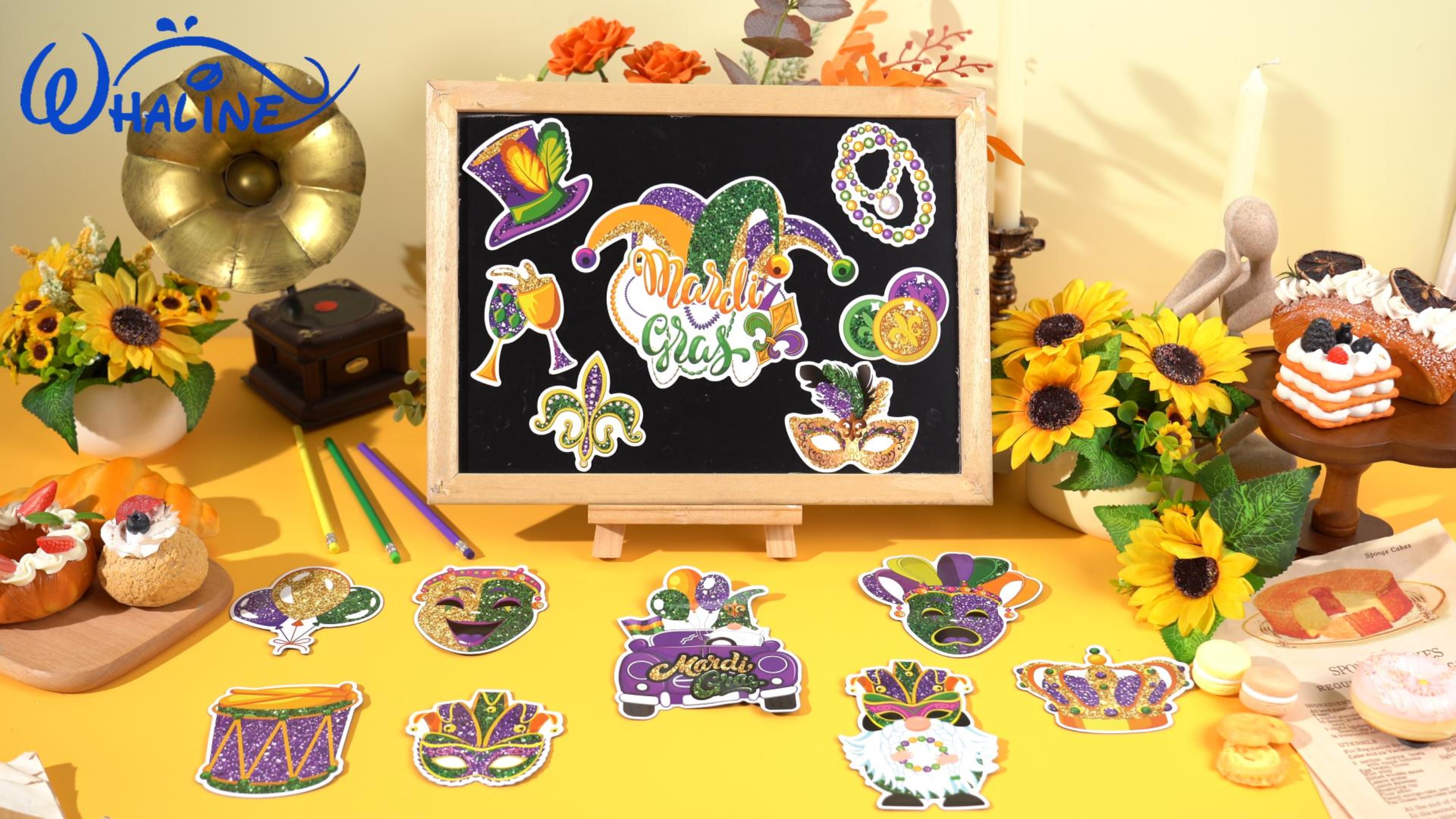 Imanes decorativos Whaline Mardi Gras 15 piezas miniatura 7