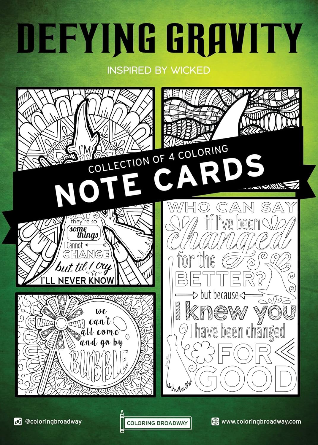 Amazon.com : Coloring Broadway - Wicked Inspired Coloring Notecards
