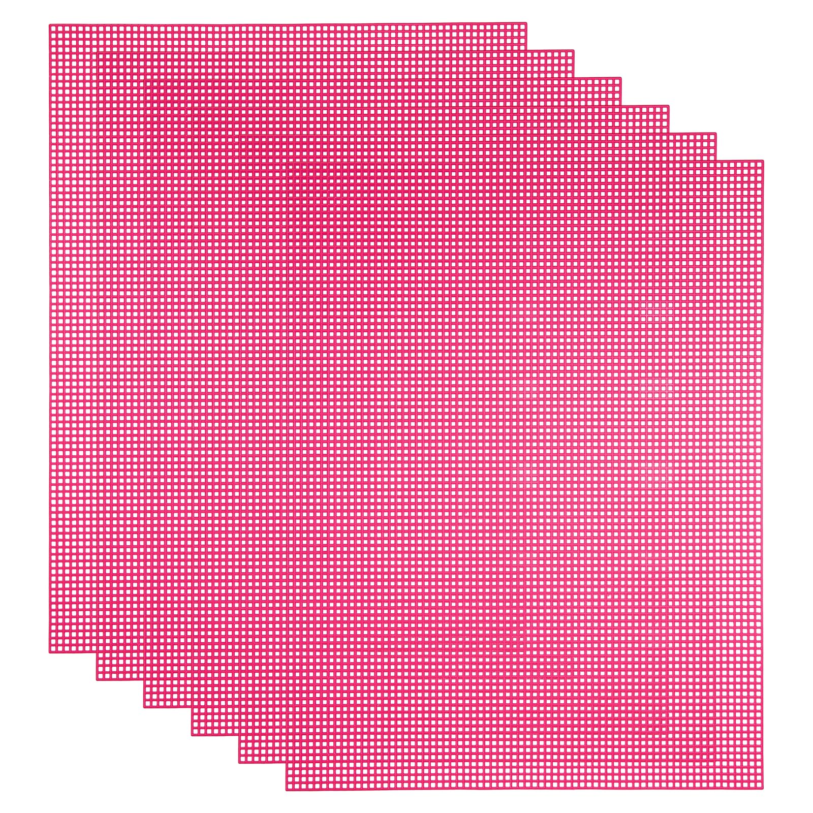 sourcing map 5Pcs Mesh Canvas Sheets, 10.5 x 13.5 Inch Plastic Canvas, Eye Mesh for Embroidery, Crafting, Knit and Crochet Project, Bag Making, Home Decoration, Dark Red