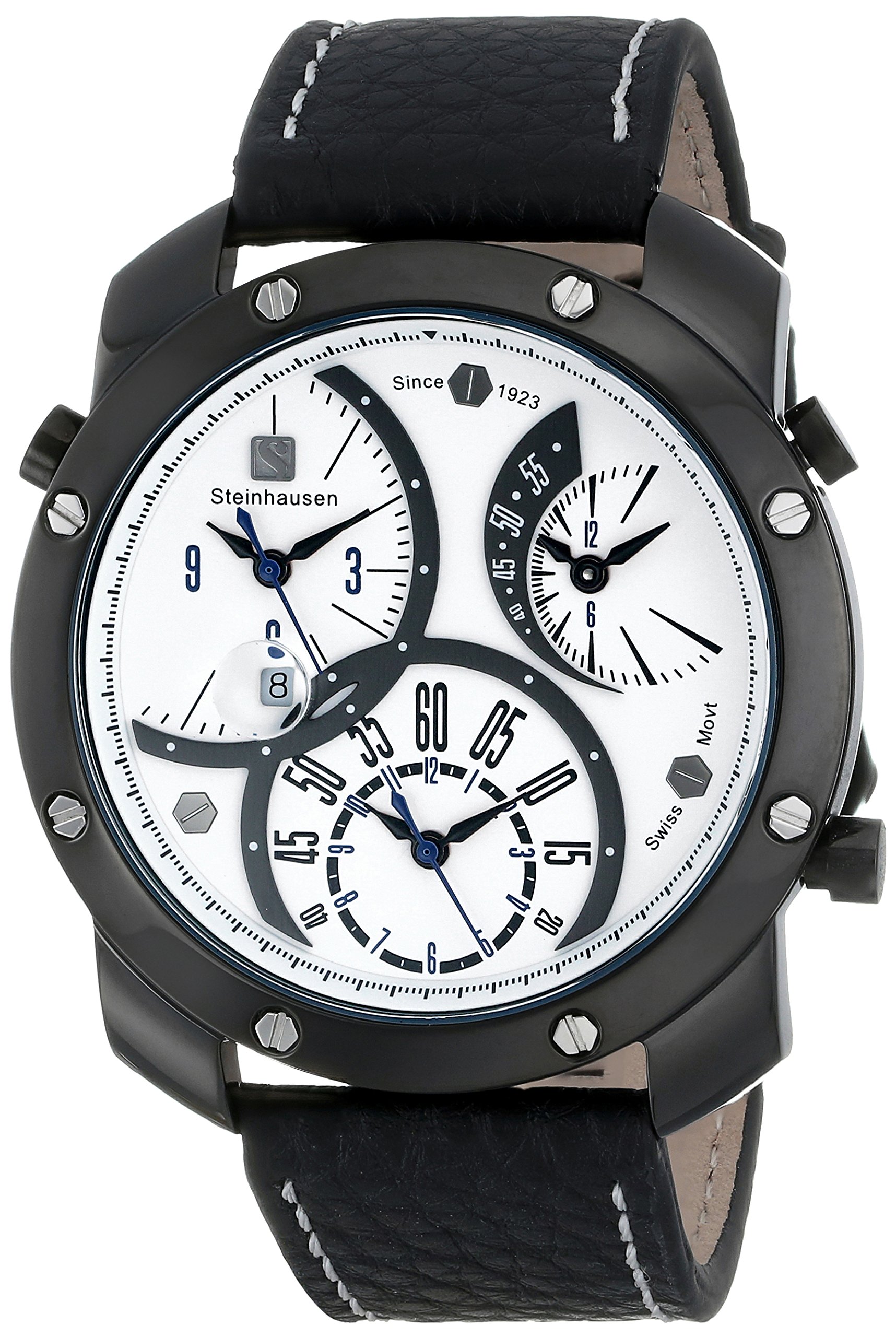 Steinhausen Mens MW1306LLSLUL Triple Crown Analog Display Quartz Black Watch (B00LUMUBII) Amazon Price History, Amazon Price Tracker