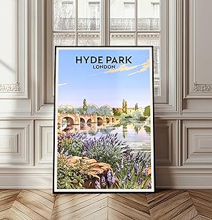 Hyde Park Poster, London England Travel Print, Hyde Park Wall Art, London City, UK Home Decor, Hyde Park Print Art