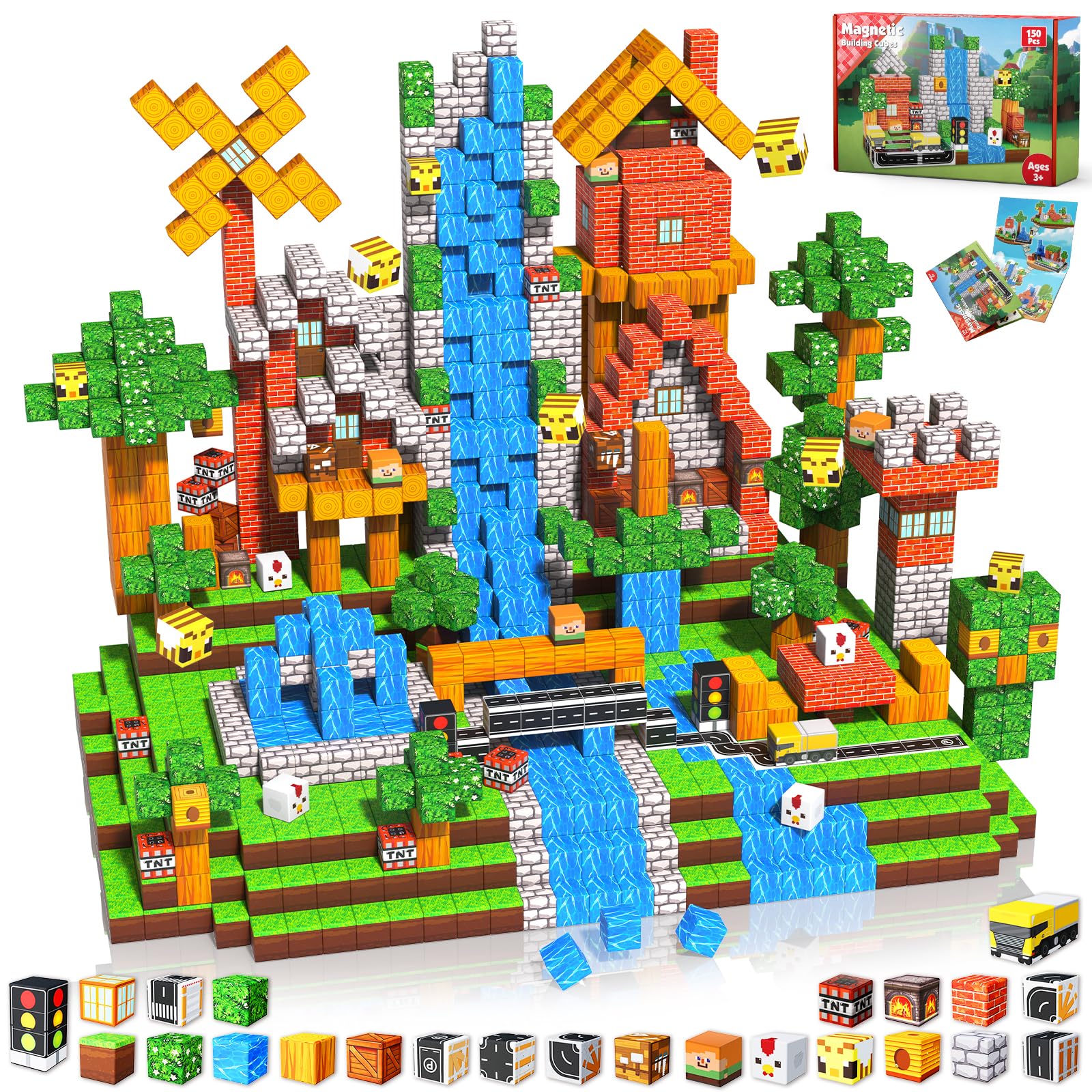 Annexfun 150PCS Magnetic Blocks