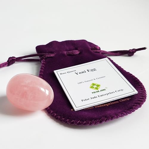 Miniatura 2 de Polar Jade Huevo de cuarzo rosa, huevo de piedra Yoni de amor rosa sin perforar para fortalecer los mucones pélvicos, tamaño pequeño (1.378 x 0.984