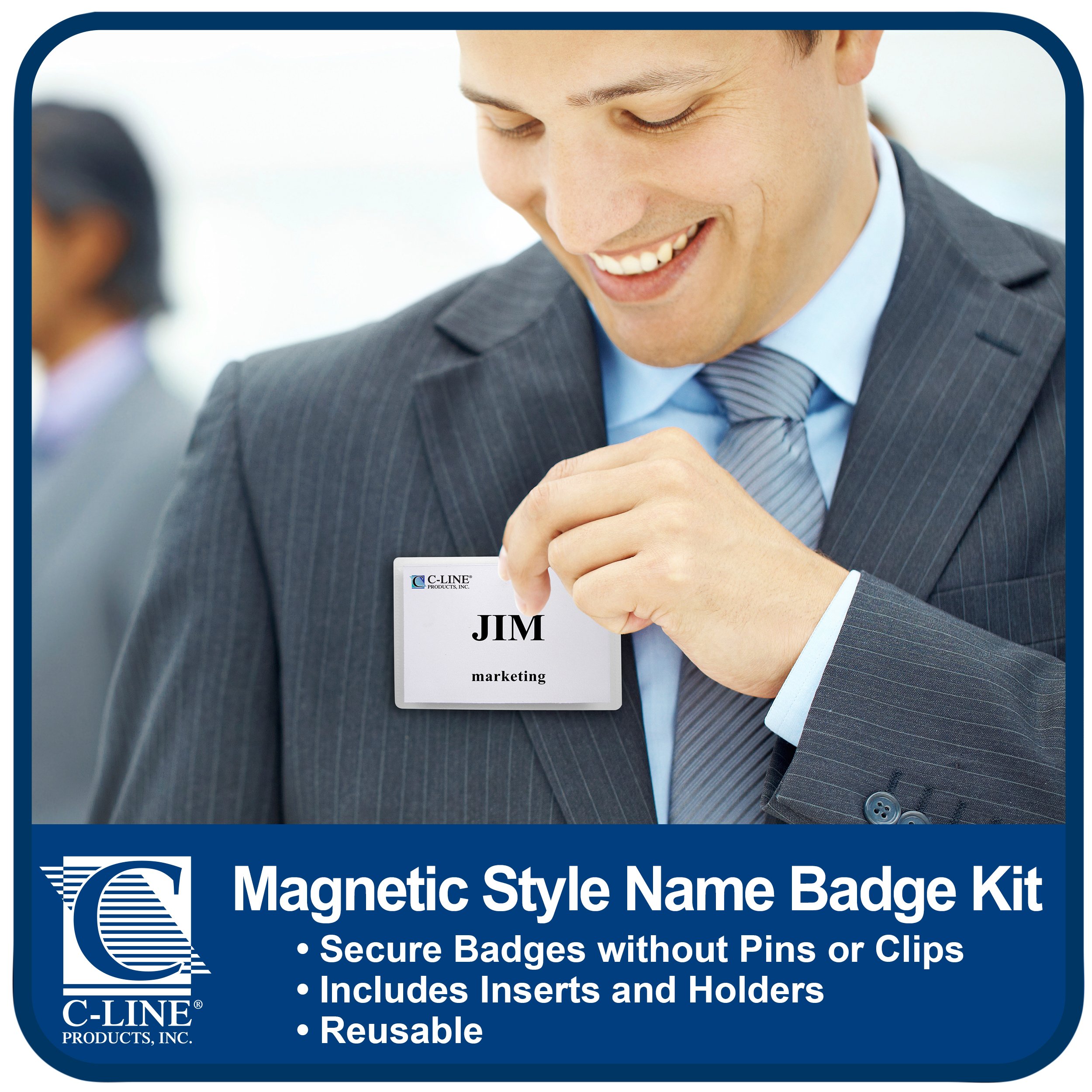 C-line magnétique style Nom badge kit, 10,2 x 7,6 cm, boîte de 20 (92943)