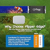 Vista 4 de Flipper EDGE - Rascador magnético flotante 2 en 1 para acuario con cuchillas dobles, herramientas eficientes de limpieza de acuarios de vidrio