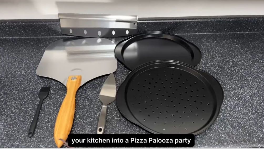 Pizza paddles (large one is not blue it's the film covering it ) and pizza slicer for pizza ovens Collect EH12 7