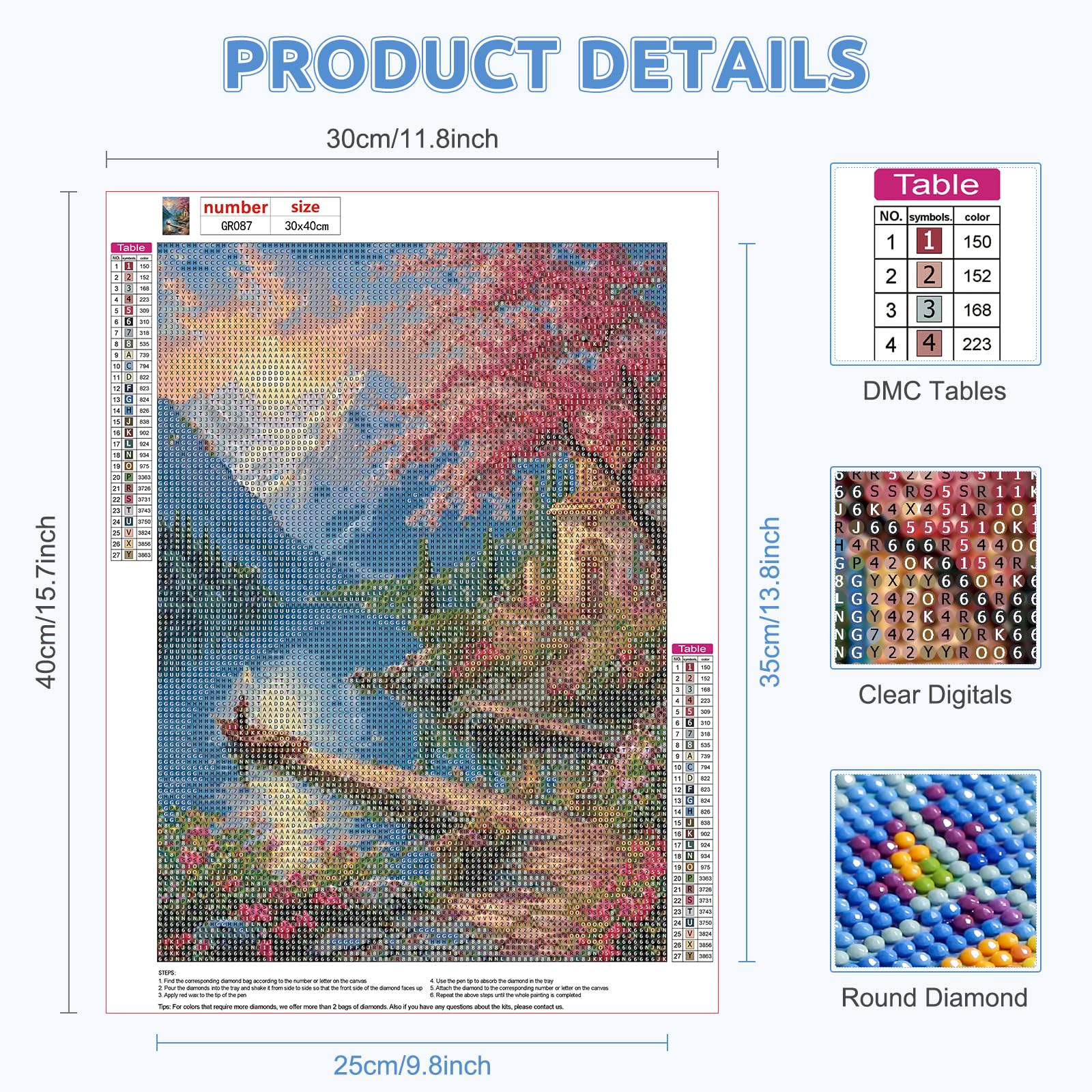 Point De Croix DPHERO Kit Diamond Painting 5D Dragon 30x40cm - Art Diamant à Broder Pour Adultes Débutants - Loisir Créatif Diamond Painting Disney