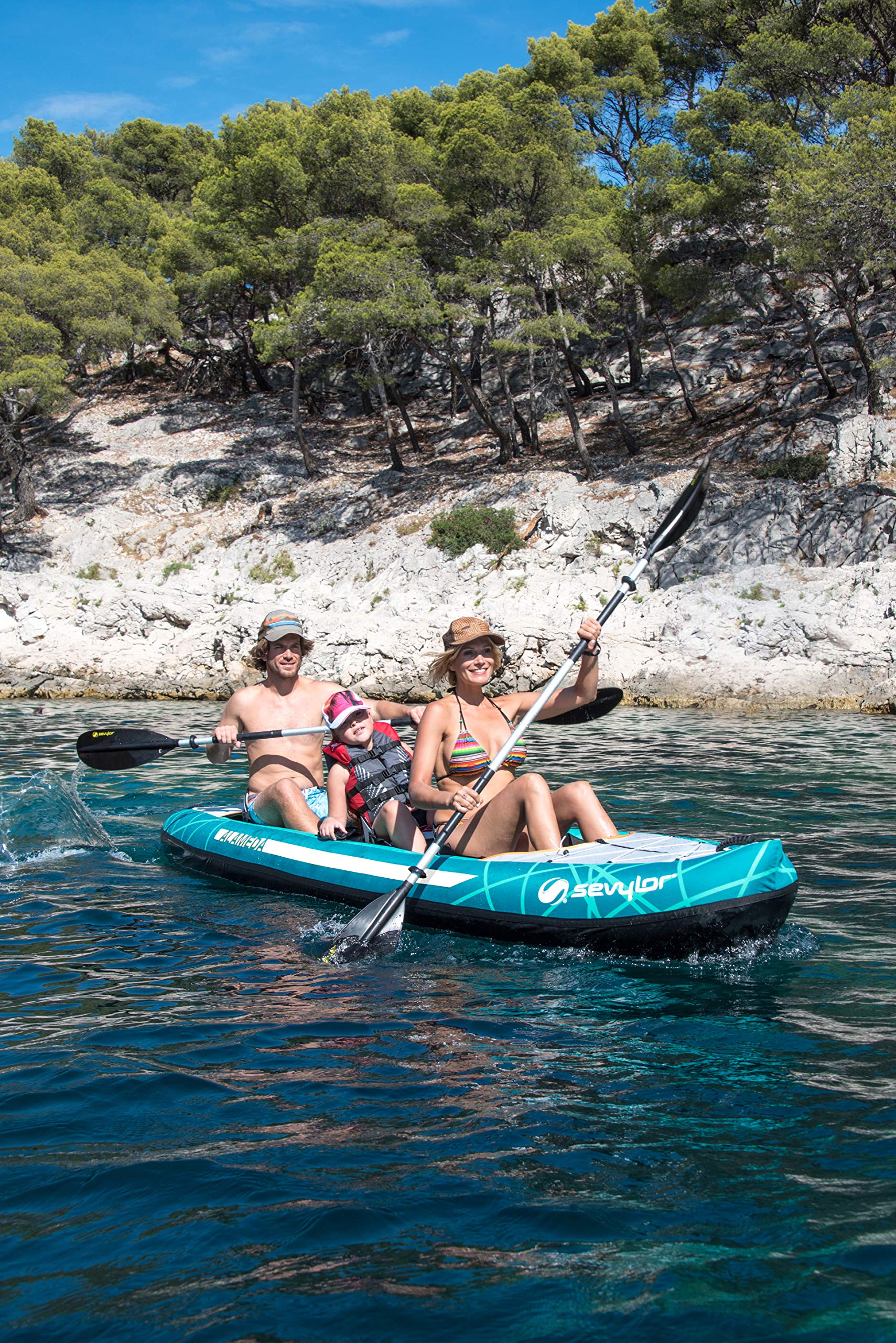 Sevylor Kayak Gonfiabile Alameda, Mare 3 Posti, Canoa, 375 x 93 cm