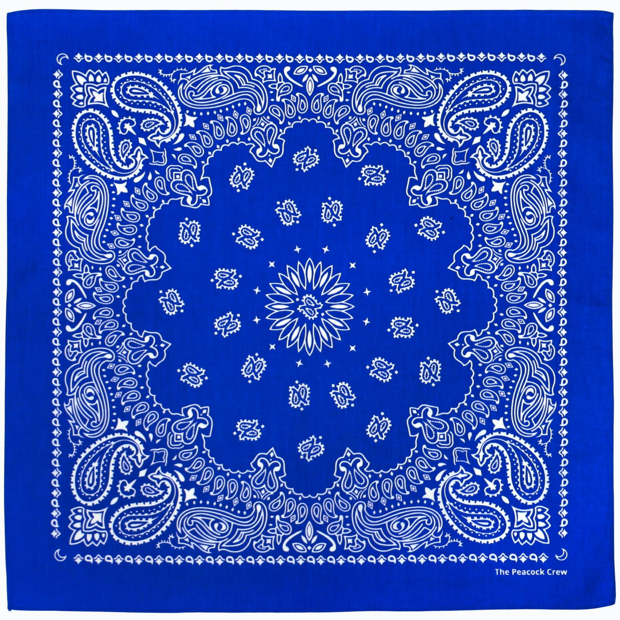 The Peacock Crew Premium Soft Cotton Designer Bandana for Men and Women 22x22 in