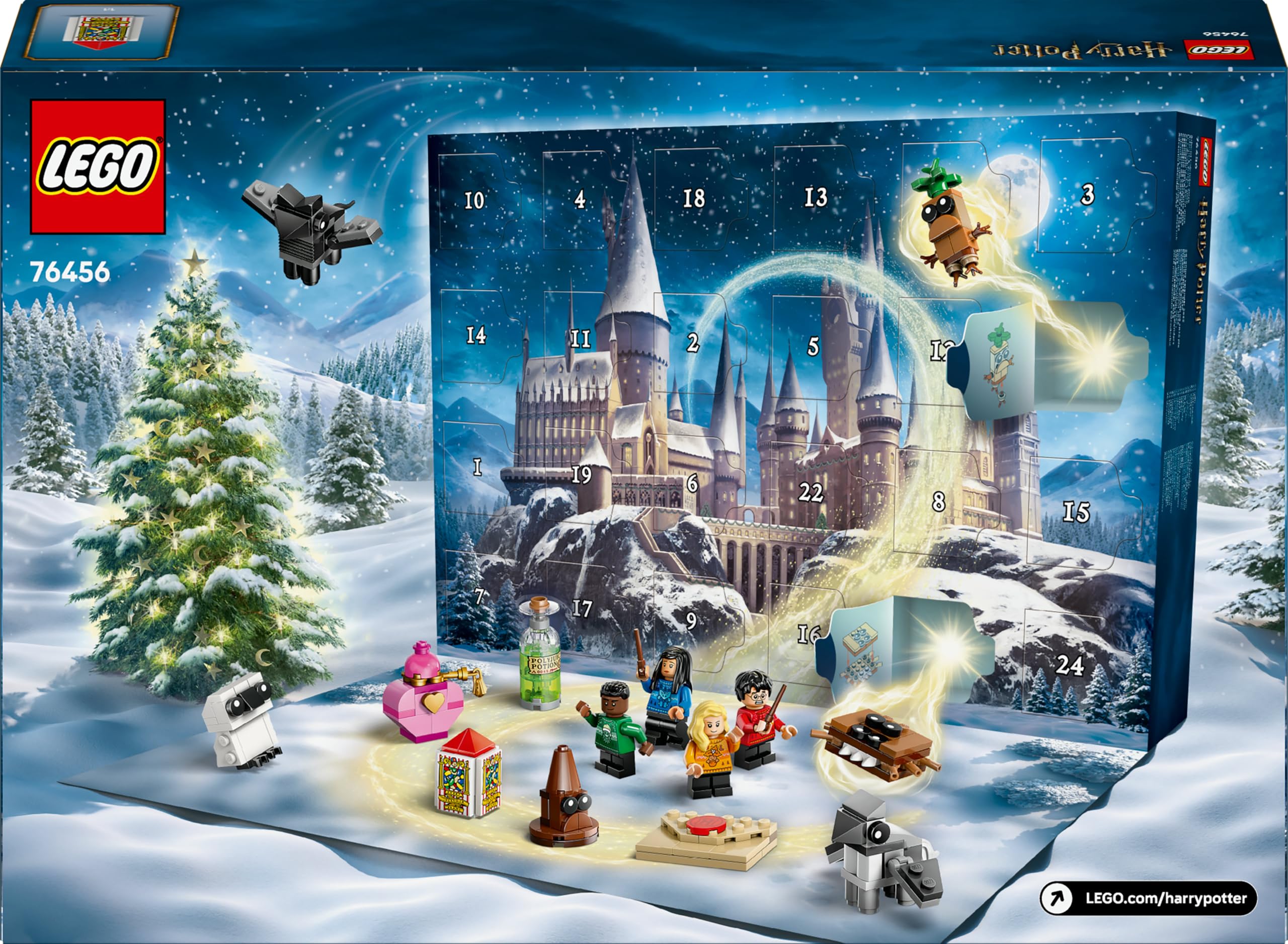 LEGO Harry Potter Le Calendrier de l’Avent 2025 - Jeu pour Garçon ou Fille 7 Ans - Compte à Rebours Avant Noël avec 24 Surprises - 8 Minifigurines en Tenue Festive & Mini Constructions - Cadeau 76456