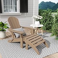 Vista 58 de WestinTrends Malibu - Silla de salón para exteriores, juego de 2 sillas Adirondack con otomana, sillas plegables de madera de polietileno para todo