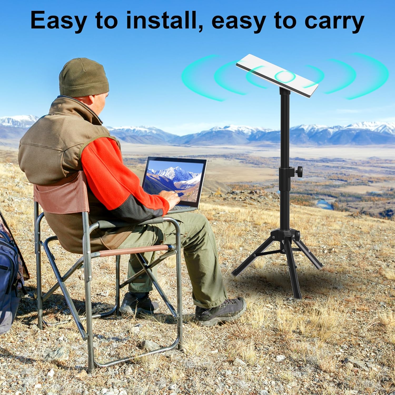 Starlink Mini Tripod Stand,Portable Starlink Mini Mount,Easy Assembly Stand for Heavy Type Starlink Mini Satellite Dish,Starlink Tripod Mount for Rv Camping