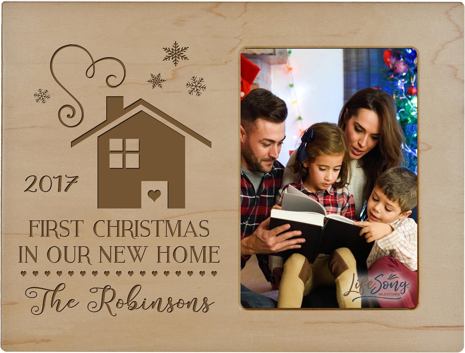 LifeSong Milestones Personalized Our First Christmas in Our New Home Photo Frame Holds 4x6 Photograph Exclusively