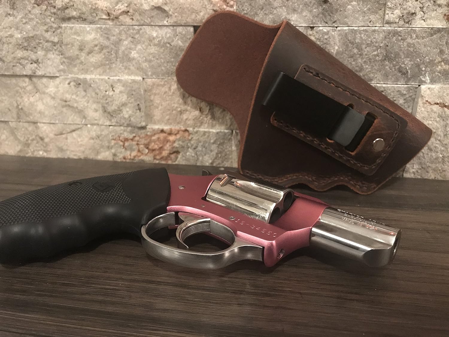 Revolver (2"-Snub Nose) - Water Buffalo Hide Soft Leather Inside The Waistband Concealed Carry Holster- Fits S&W J-Frames, Ruger LCR, Taurus 85, Kimber K6S, and Similar Size Snub Nose Revolvers
