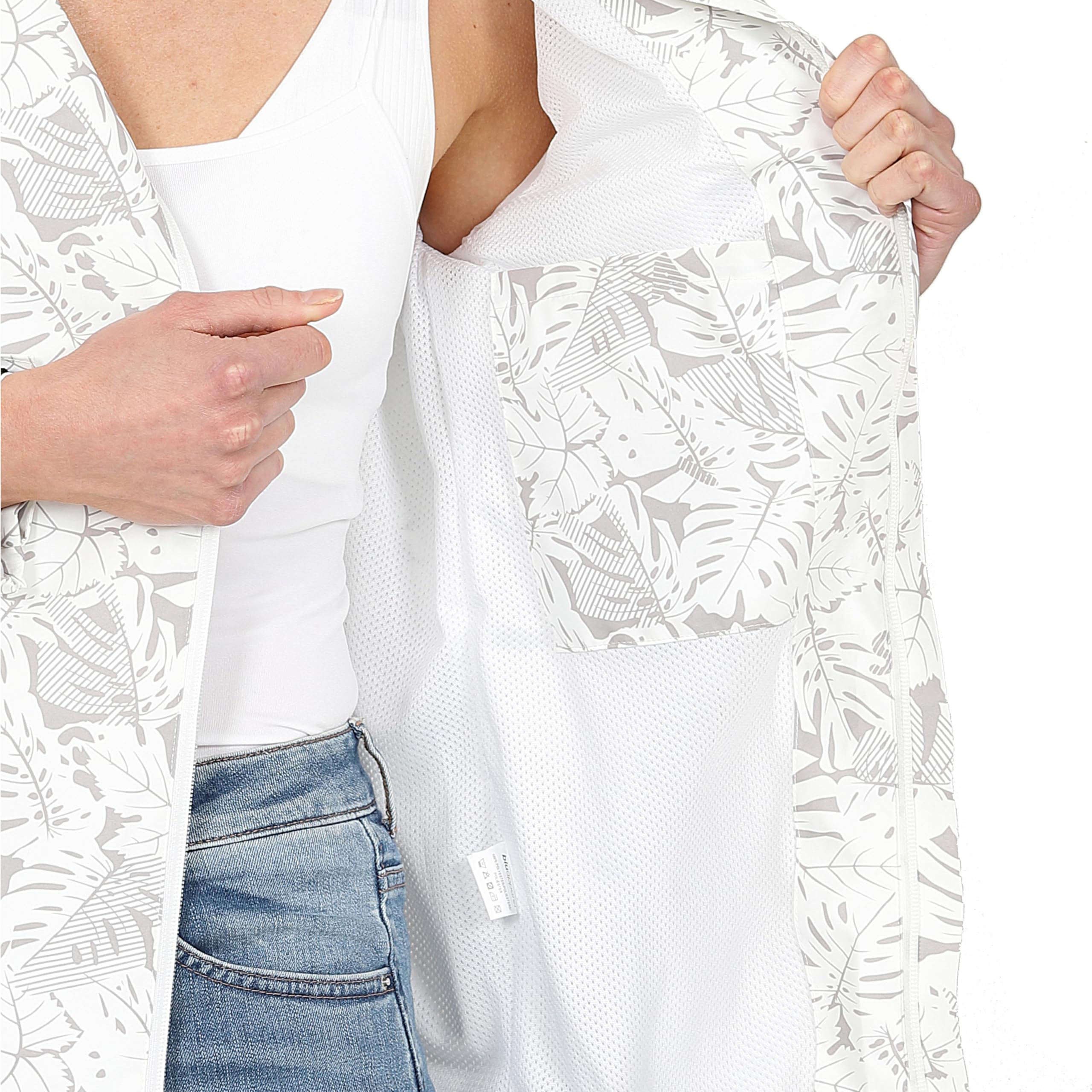 Blu Apparel Veste imperméable légère pour femme - Veste de randonnée respirante imprimée