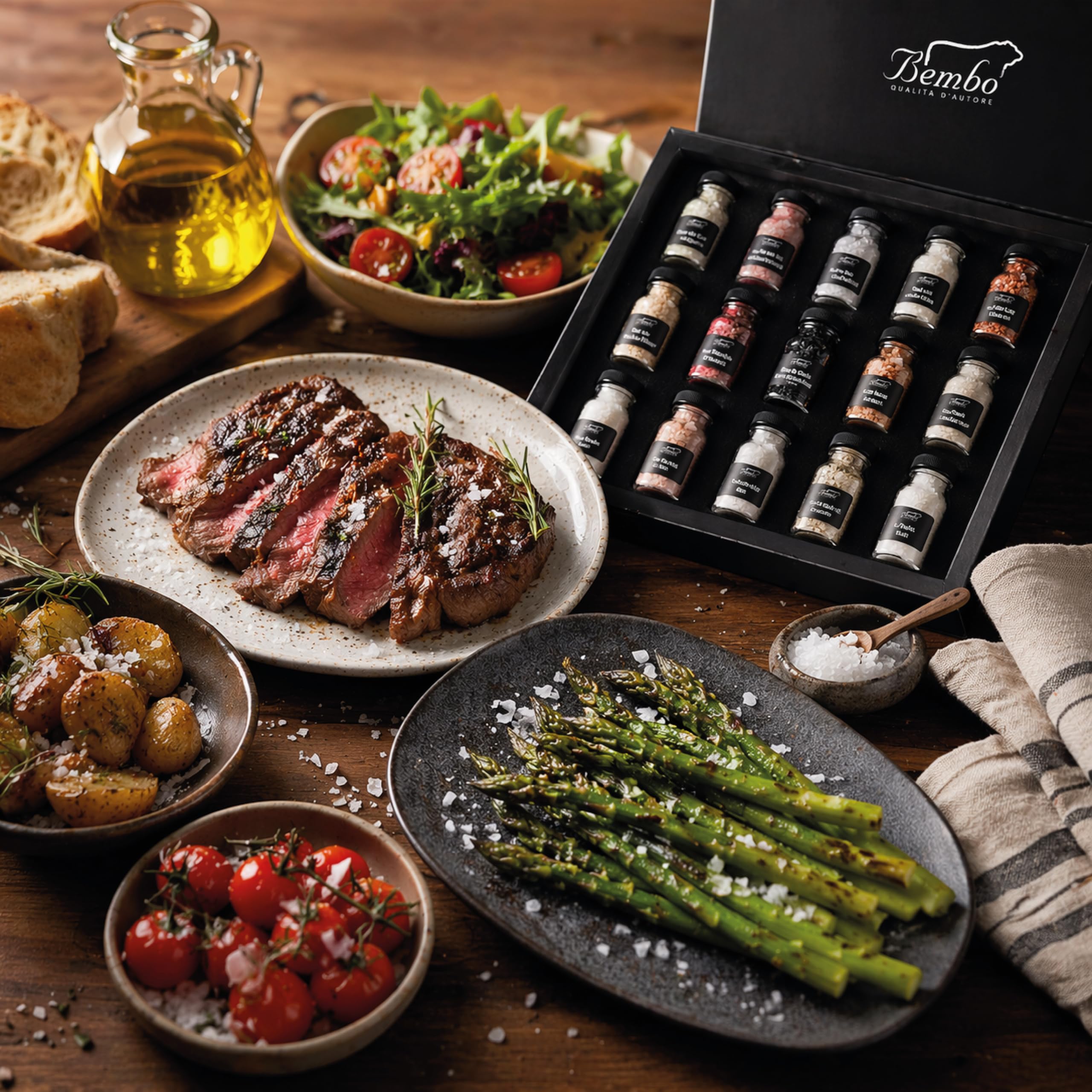 Gourmet Salz Set 15er Bembo – Premium Salz Geschenkset – Seltene Salze aus aller Welt – Gewürz Set Küche