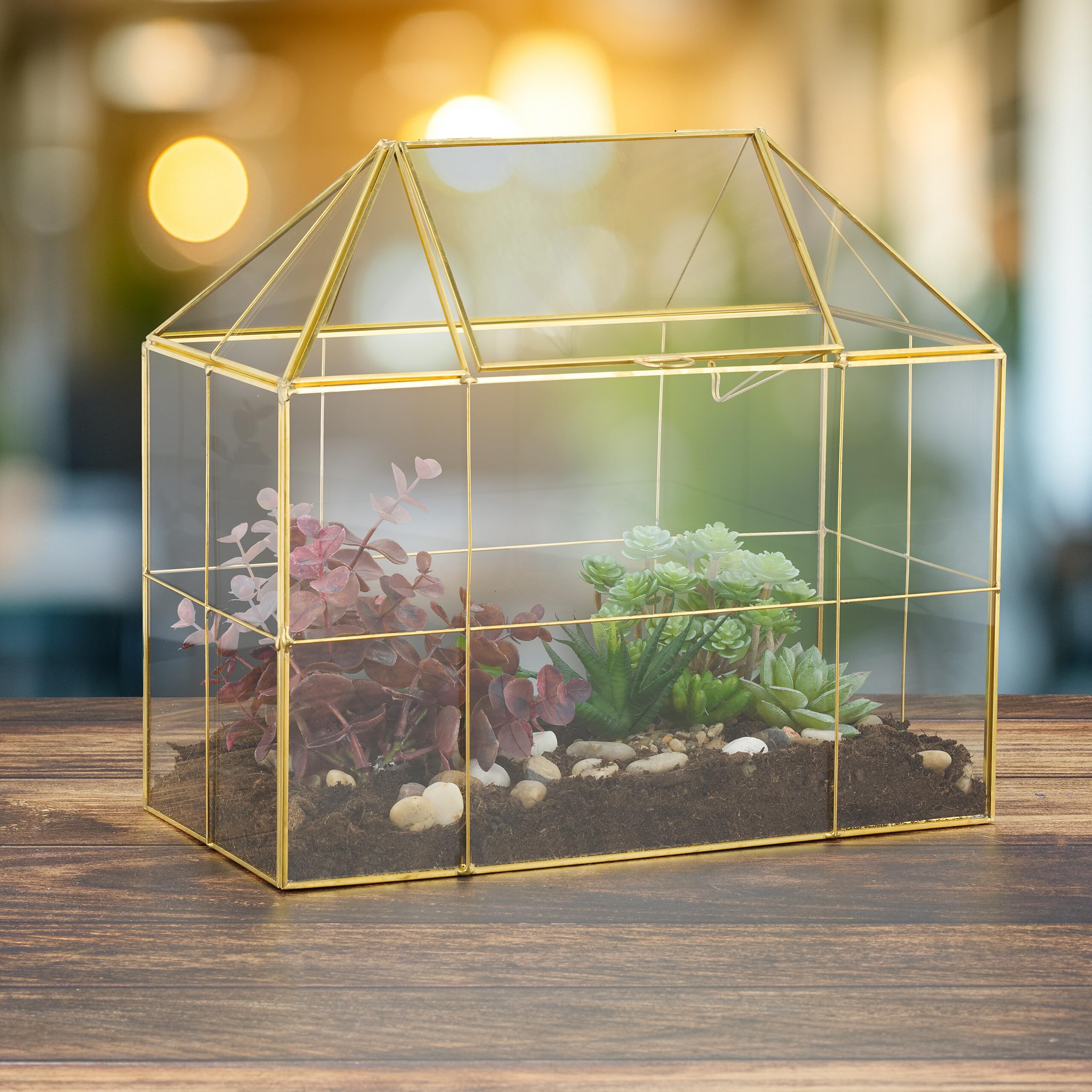 Relaxdays Terrarium pour Vos Plantes, décoratif et Pratique, pour Le Rebord de la fenêtre, 27 x 30 x 15 cm, Noir