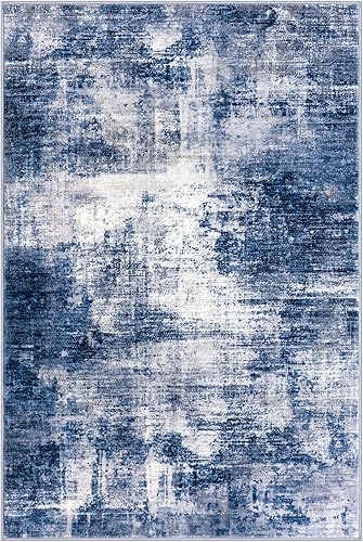 Miniatura 283 de IOHOUZE Alfombra pequeña abstracta de 2 x 3 pies, alfombra de entrada lavable para entrada interior, alfombras con respaldo de goma, alfombra Gris