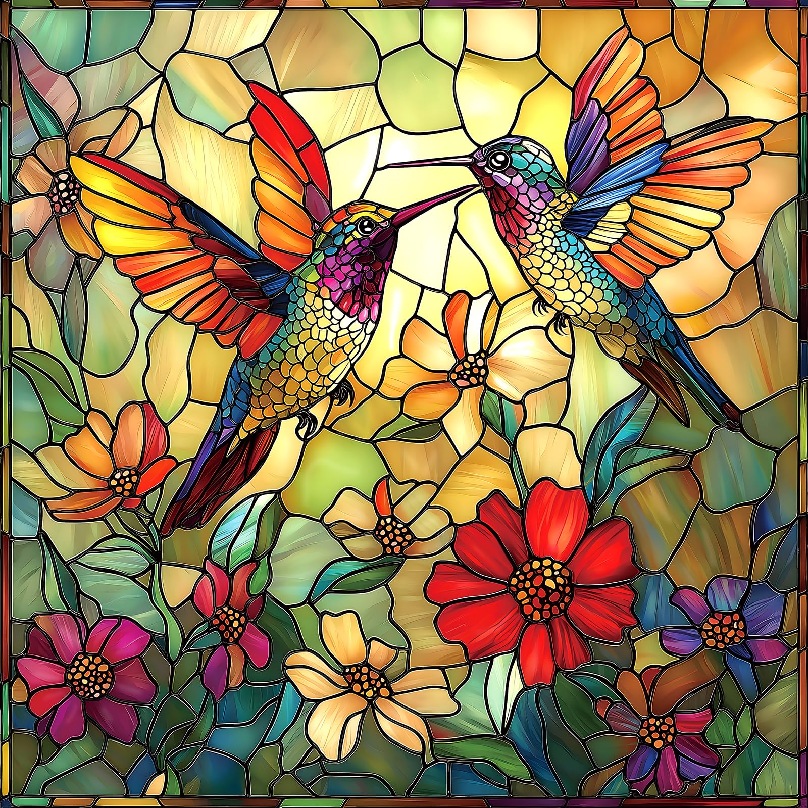 Vintage Paint Hummingbird Flower 500 Piece Puzzles for Adults, Easy Large Piece Puzzle for Seniors, Challenge Art Jigsaw Puzzles, for Gifts Party