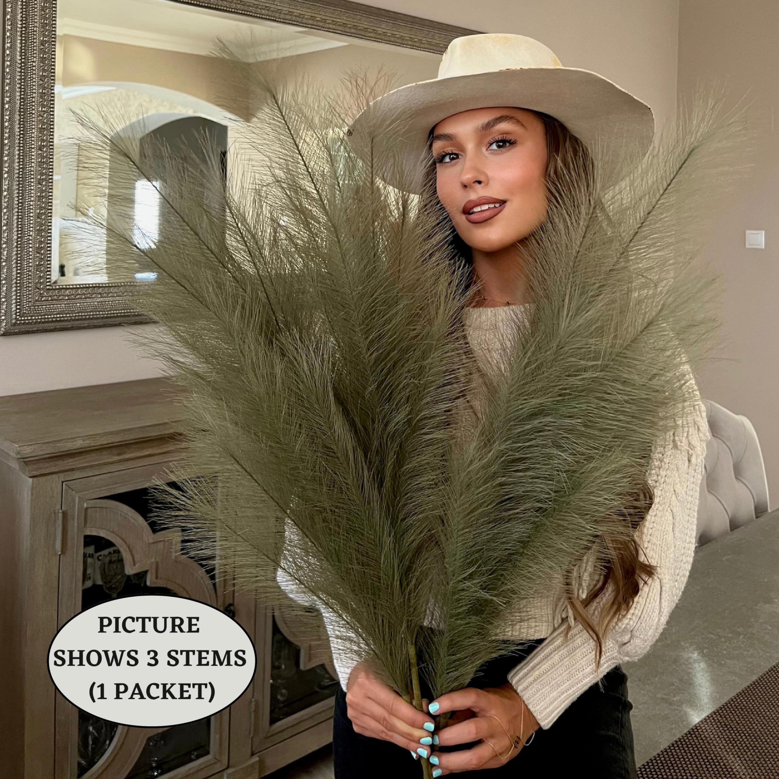 Faux Pampas Grass 2 (Khaki Green)