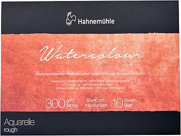 Hahnemuhle Collection Watercolor 300 Block Rough 11.8x15.7 Inches 300gsm