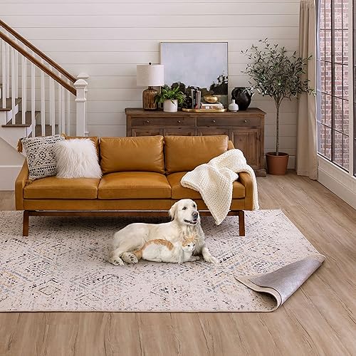 Mohawk Home Almohadilla antideslizante impermeable de 5 x 7, cojín de fieltro + goma, a prueba de mascotas y niños, reversible, segura para todos