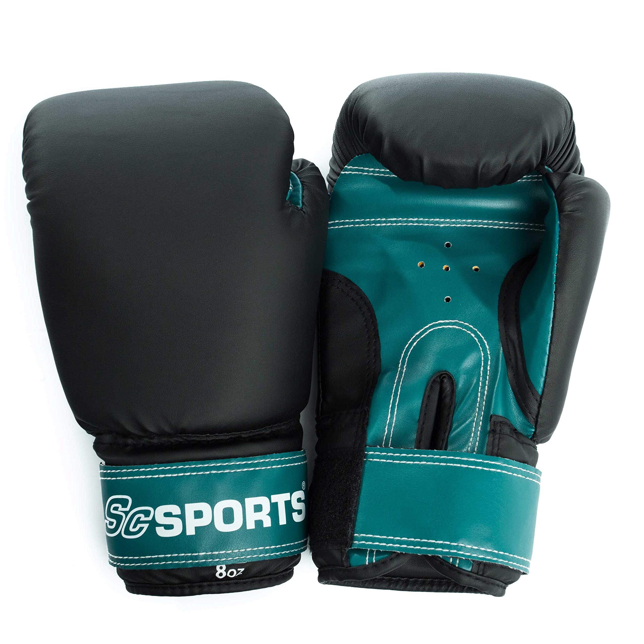 ScSPORTS Boxsack-Set, für Kinder und Jugendliche, Box-Set mit Boxhandschuhen, Boxbandagen und Tasche, 5,5 kg, petrol-blau schwarz
