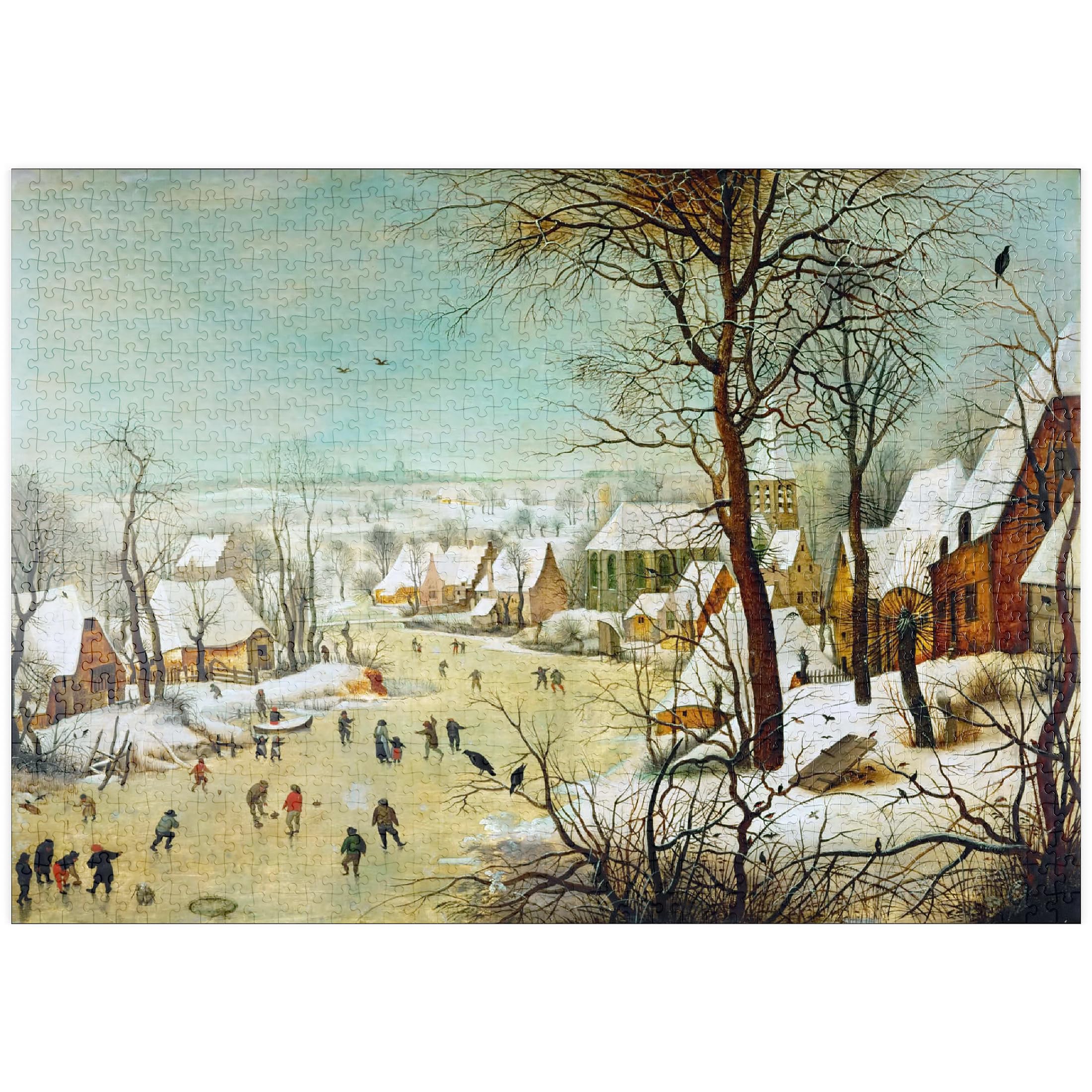 Winter Landscape With Skaters And A Bird Trap, 1565, By Pieter Bruegel The Elder - Premium 1000 pieces Puzzle - MyPuzzle special collection from pyornis