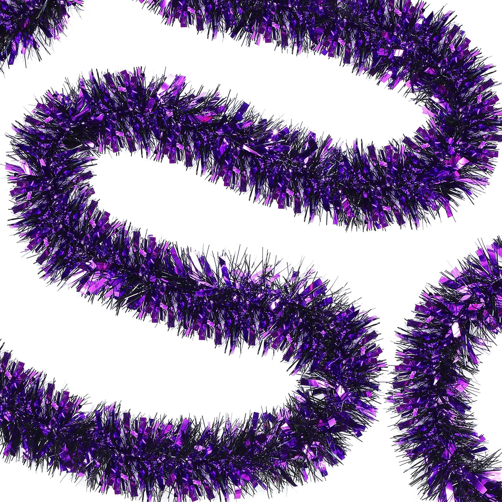 Guirnalda de oropel morado para decorar fiestas de cumpleaños y salones de boda