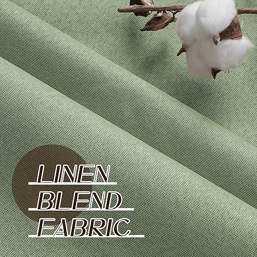 Miniatura 43 de Cortinas opacas con textura de lino gris total para dormitorio, con aislamiento térmico, cortinas cortas de 64 pulgadas, cortinas de granja con