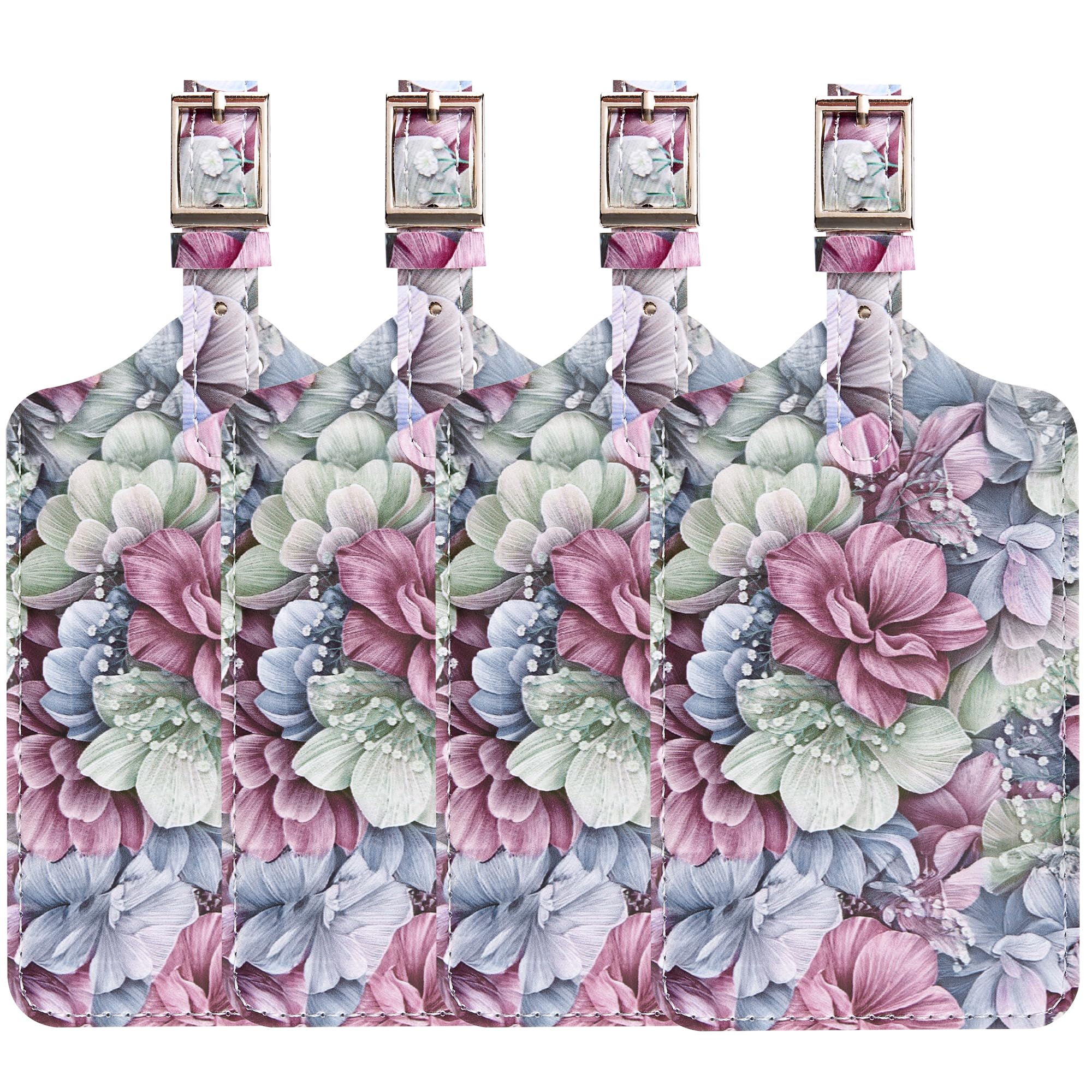 4 Pack Luggage Tag for Suitcases TSA Approved, Leather Suitcase Tags Identifiers, Cute Bag Name Travel Tags ID Labels for Women Men Cruise Airport