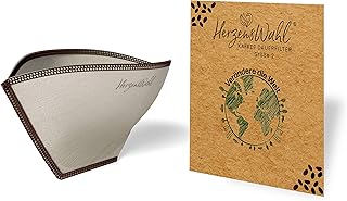 HerzensWahl® Filtre à café réutilisable | Filtre à café permanent en acier inoxydable | Zero Waste Filtre permanent pour café filtre, Pour Over et filtre à main à café