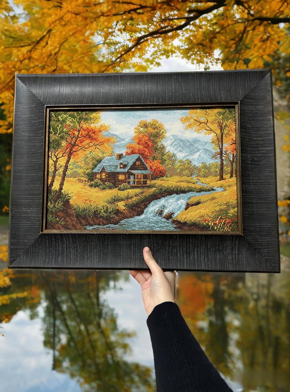 RIOLIS - Autumn View 1079, Cross Stitch Kits 14,96" x 10,24", Cross Stitch Kits for Beginners & Advanced, Crossstitching Kit Adult, Embroidery Counted Stitching Kit