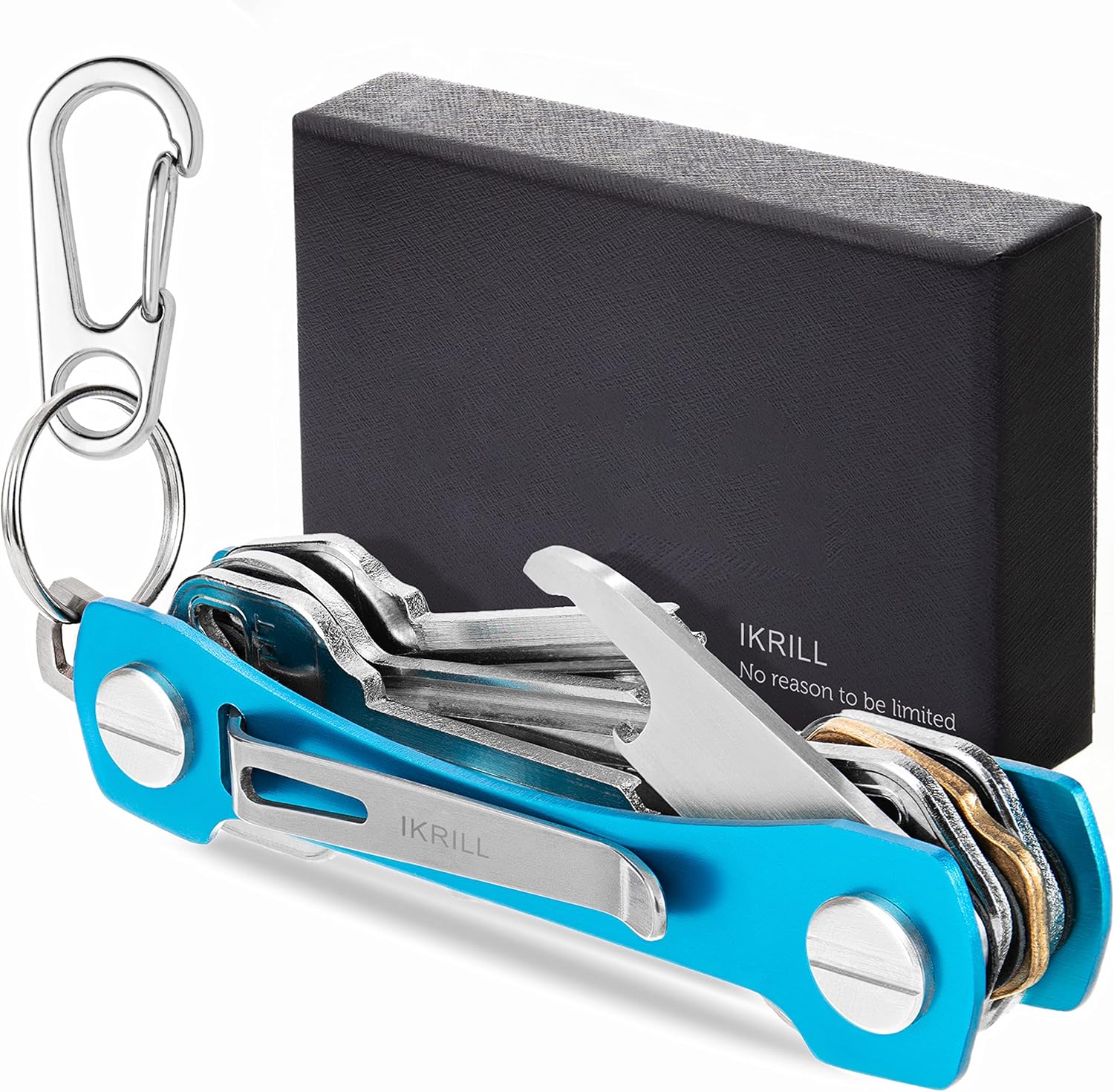 Compact Key Holder -Smart Key Organizer for Keychain -Minimalist EDC Key Carrier w Expansion Screws, Pocket Clip, Key Ring Attachment Loop Piece for Car Key Fob, Bottle Opener Accessories, 14 keys : Clothing, Shoes & Jewelry