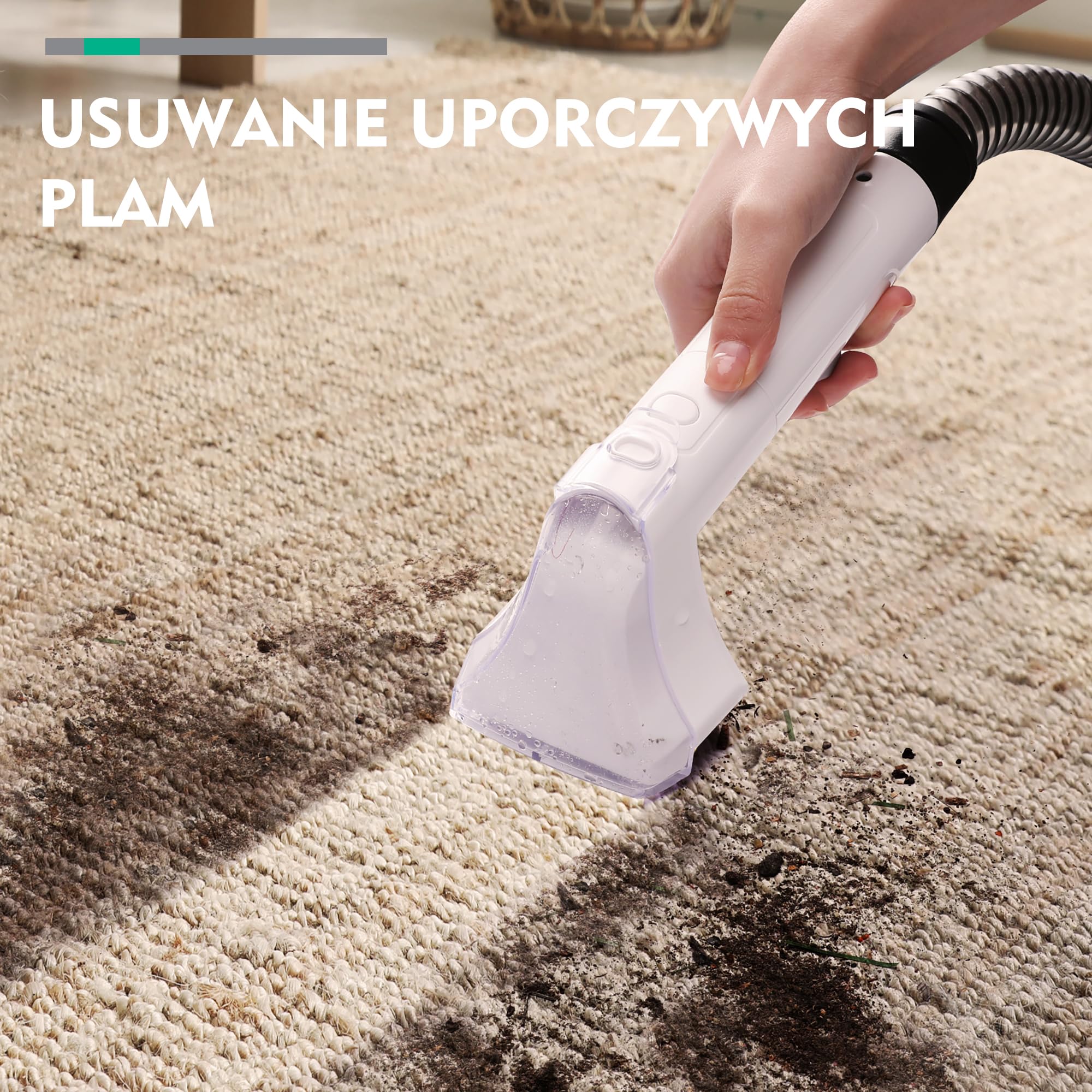 HAUSHOF StainZapper Środek do czyszczenia dywanów 400 W do natryskiwania, szorowania i odkurzania, do czyszczenia dywanów i dywanów z podwójnymi zbiornikami do zasłon i poduszek, zwierząt domowych
