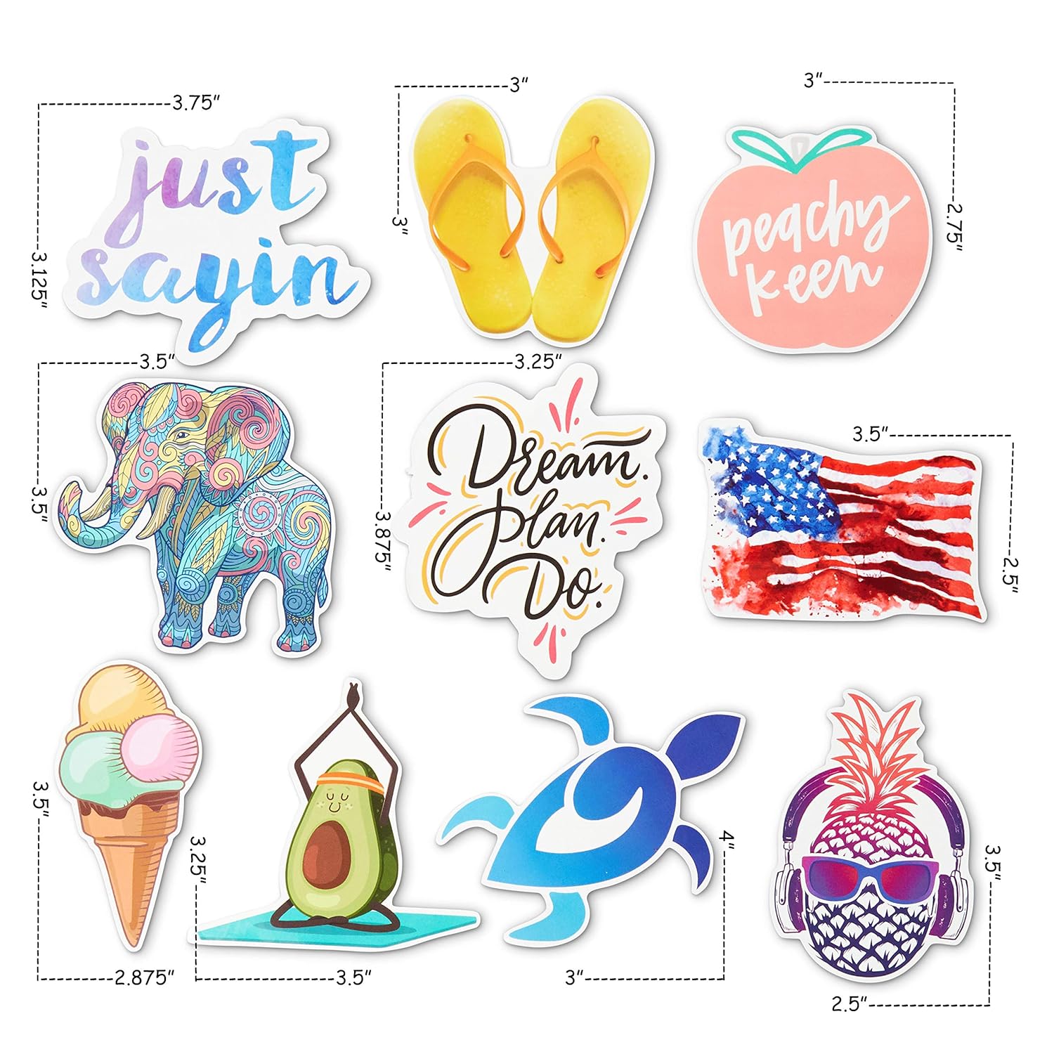 cute vsco stickers for water bottle hydro flask tumblr computer phone bike backpack trendy accessories waterproof stickers beach aesthetic premium decal vinyl sticker pack 10 amazon in toys games