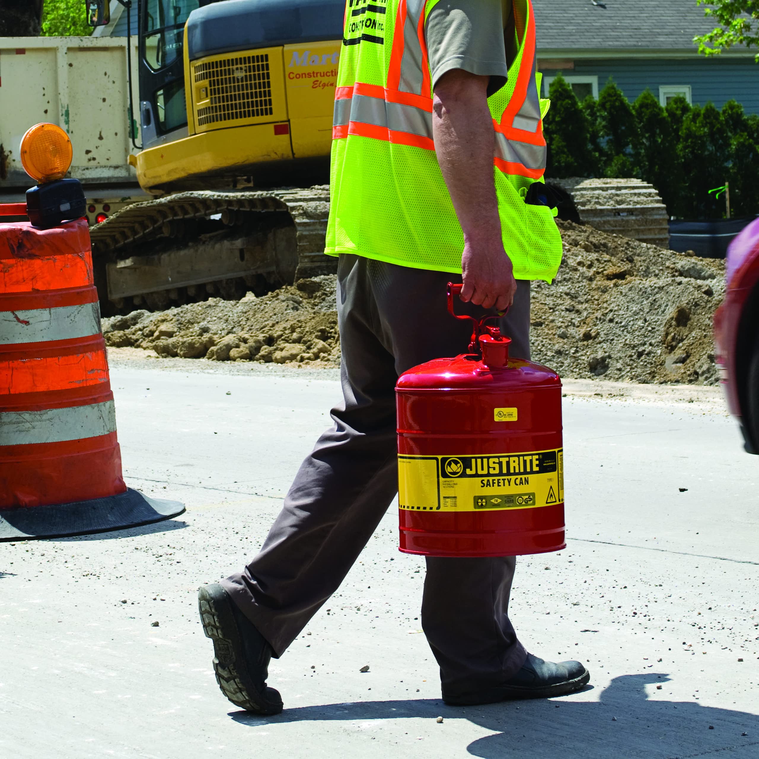 Justrite Sicherheitsbehälter Typ I Behälter des Typs I schützen Arbeiter und reduzieren Brandgefahren 21cm x 21cm Rot