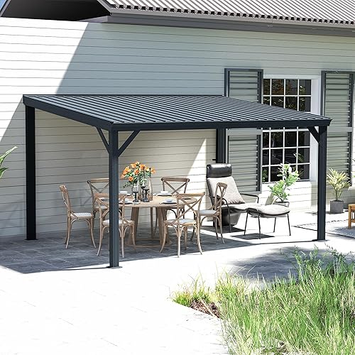 Domi 10' x 14' Lean to Gazebo, Wall Mounted Gazebos