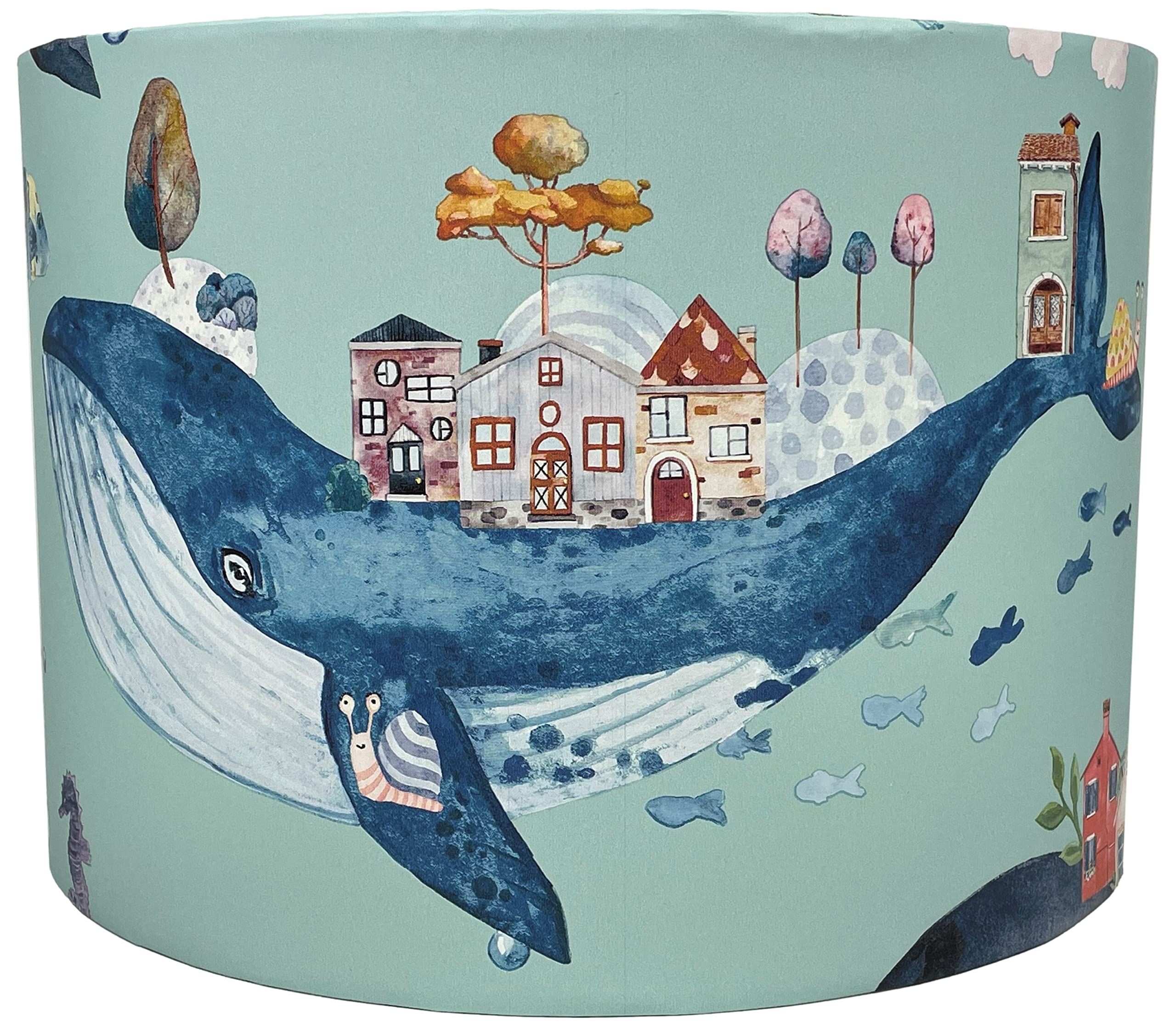 Lampshade Kings Teal Or Blue Kids Nautical Lampshade Ceiling Light Shade - Perfect For Children's Ocean Fish Sea Whale Themed Bedroom Nursery Coastal Decor