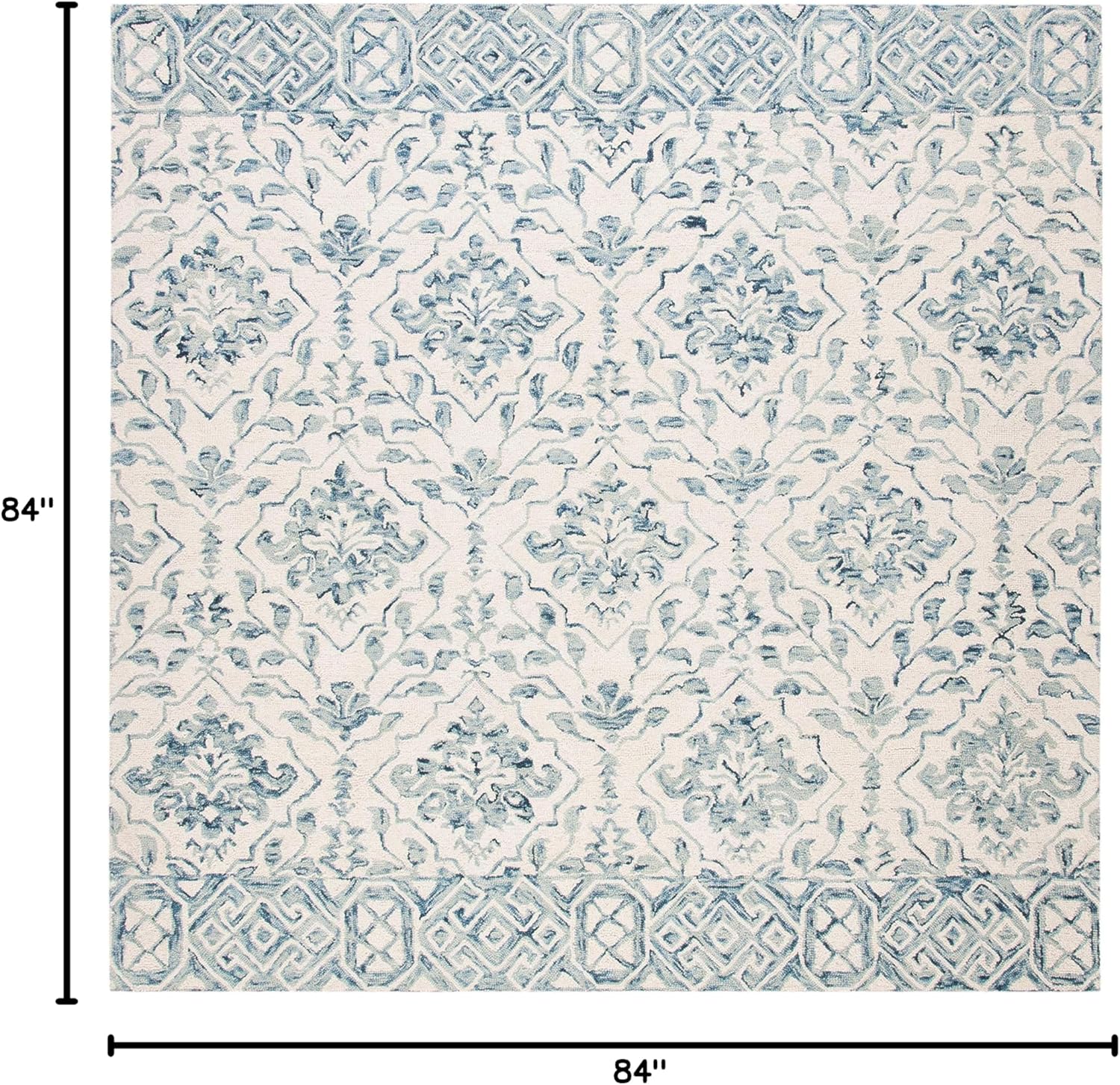 Ivory Watercolor Wool 7' Square Hand-Tufted Area Rug