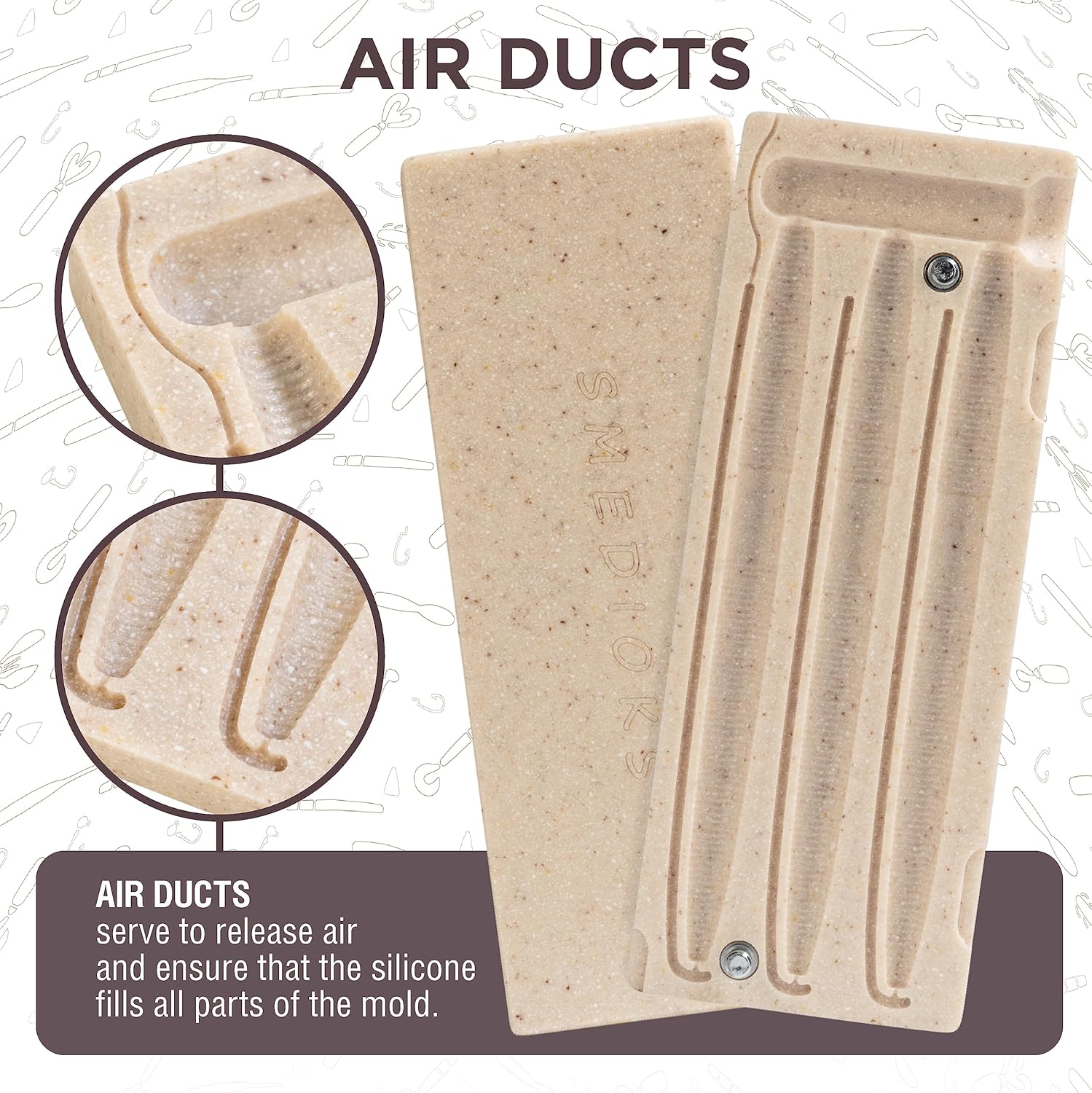 Premium Soft Plastiс Mold Lure Making Injection Molds Fishing Lures 3 Cavity Yama Senko 5'' - Image 7