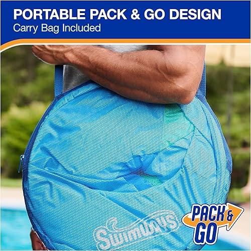 Miniatura 6 de SwimWays Spring Float - Silla reclinable prémium para piscina con toldo ajustable y válvula hiperplana, color azul